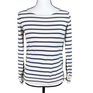 A.P.C. Blue Cream Stripe Knit Top